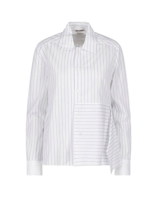 J.W. Anderson White Unstructured Striped Shirt