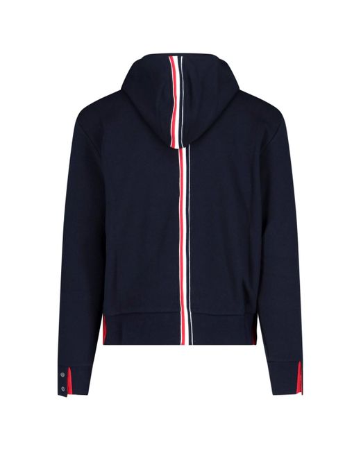 Thom Browne Blue Tricolour Back Band Hoodie for men