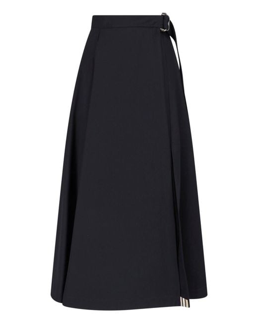 Burberry Blue 100% Wool Skirt For