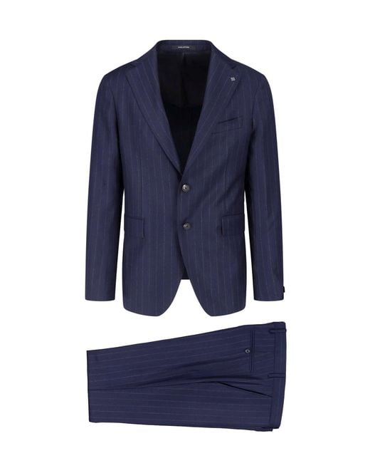 Tagliatore Blue Exclusive Pinstripe Tailored Suit By for men