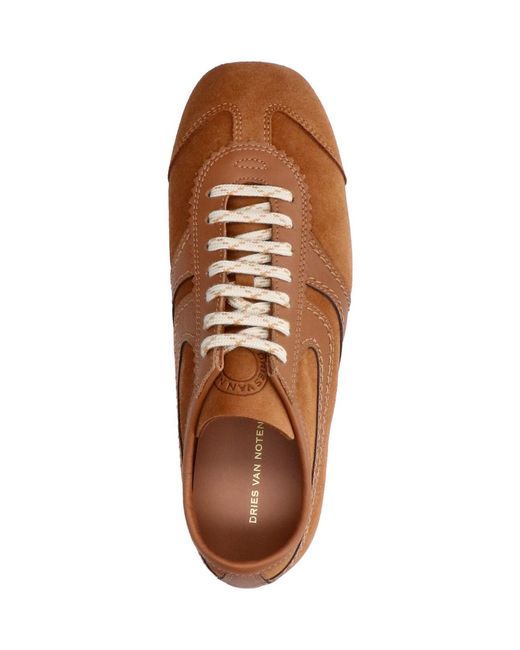 Dries Van Noten Brown Suede Sneakers