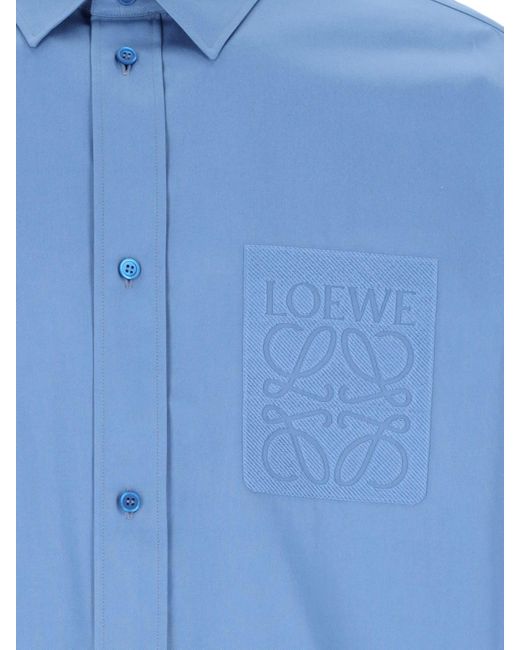 Camicia Anagram di Loewe in Blue da Uomo