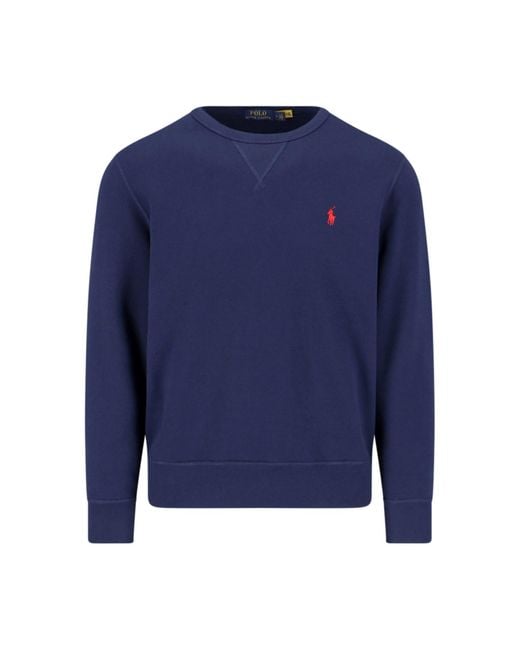 Polo Ralph Lauren Blue Crewneck Logo Sweatshirt for men