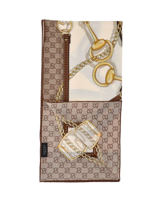 Gucci Multicolor Silk Twill Printed Scarf