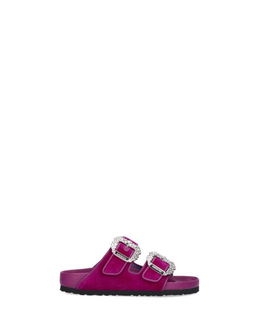 Manolo Blahnik Purple X Birkenstock 'arizona' Sandals