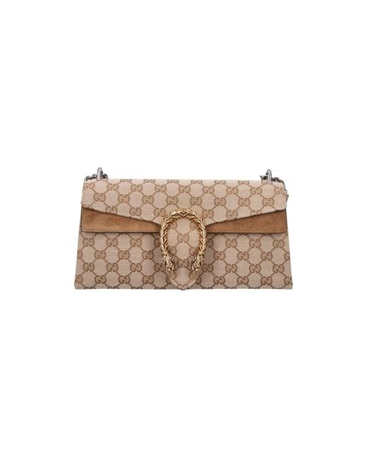 Gucci Natural Medium Shoulder Bag "Dyonisus"