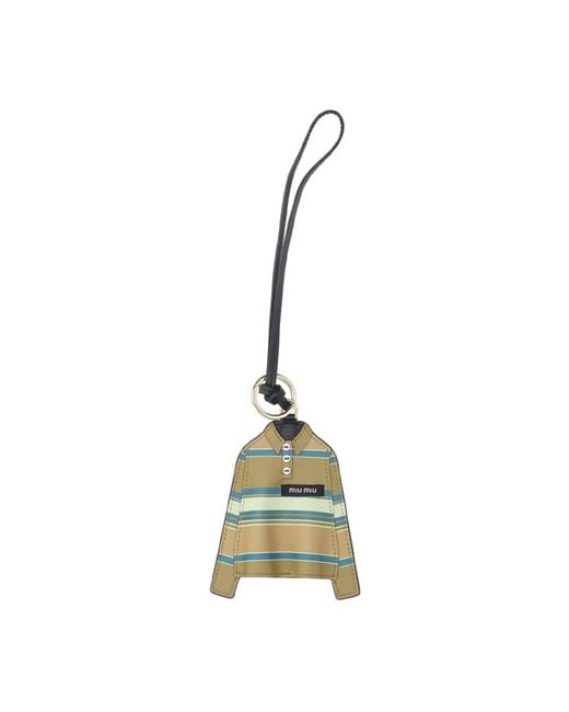 Miu Miu Metallic 'Rugby Shirt' Keyring Charm