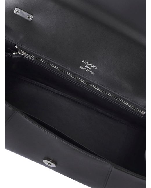 Balenciaga Black Medium Shoulder Bag "hourglass Hinge"