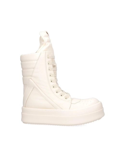 Rick Owens Natural High-Top Sneakers "Mega Geobasket" for men
