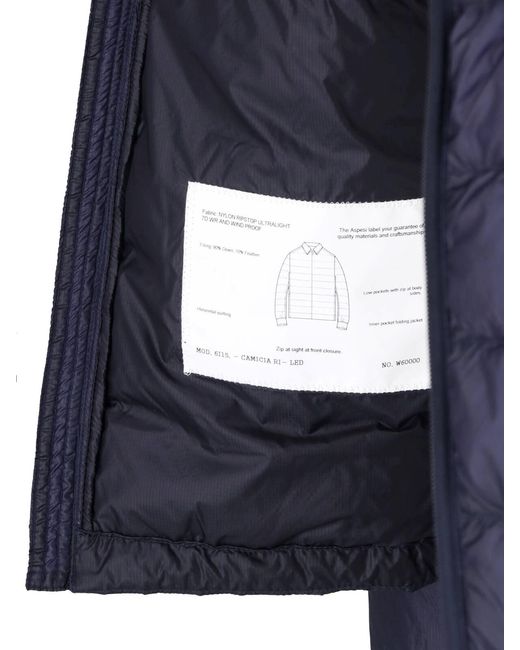 Aspesi Blue Lightweight Polyamide Tech Jacket for men