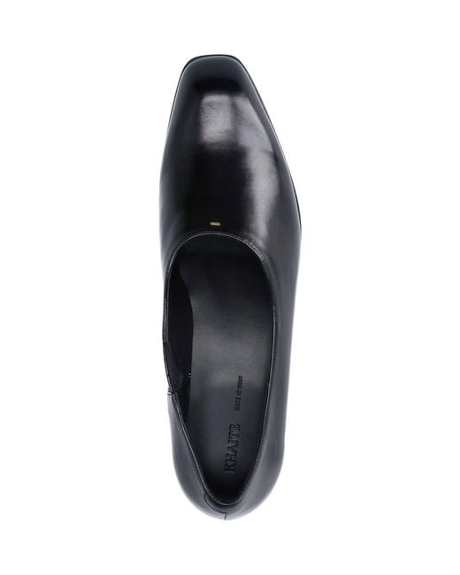 Khaite Black Glossy Leather Slip-On Moccasins With Squared Toe