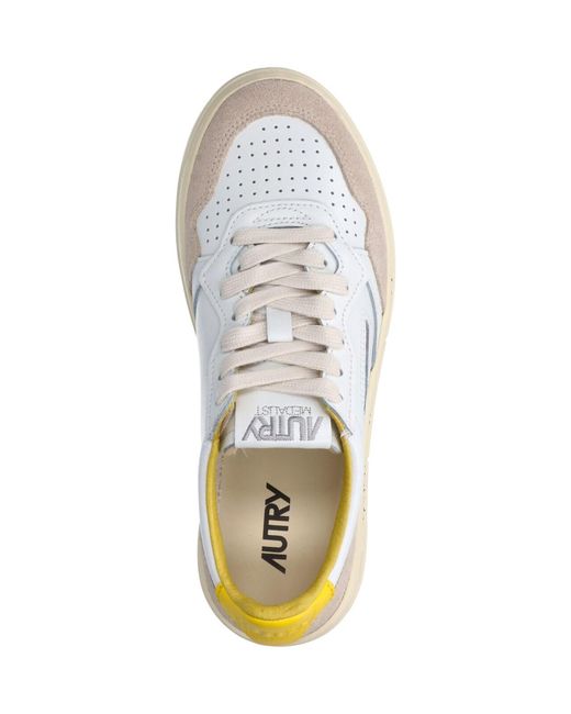 Autry White Cow Leather & Suede Sneakers