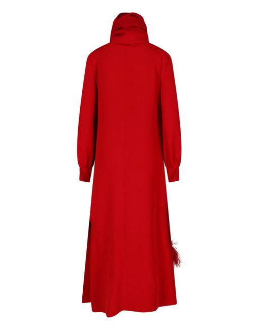 Abito Maxi In Seta Con Scialle di Valentino in Red