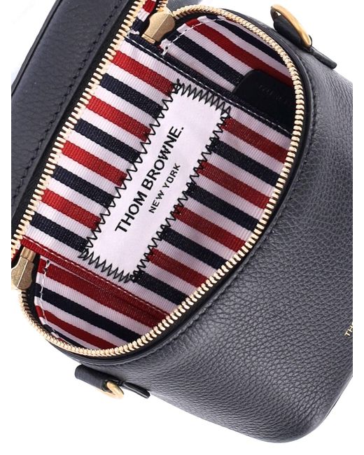 Thom Browne Black Leather Pouch