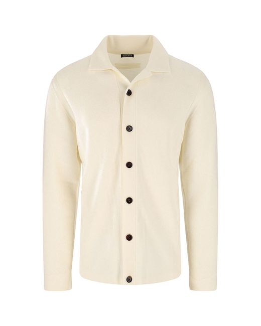 Camicia In Maglia di Zegna in Natural da Uomo