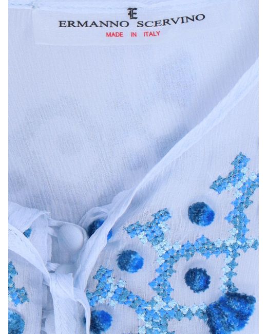 Ermanno Scervino Blue Caftan Silk Shirt