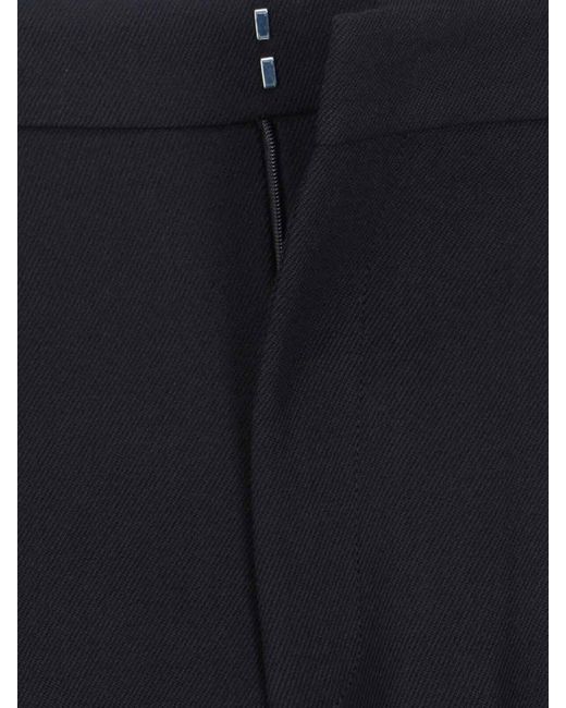 Victoria Beckham Blue Tailored High-Waist Straight-Leg Trousers