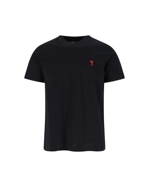 AMI Black Ami T-Shirts And Polos Organic Cotton for men