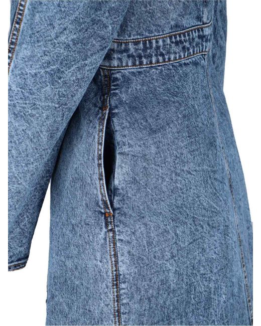 Alaïa Blue Alaã¯A Long Denim Spiral Trench