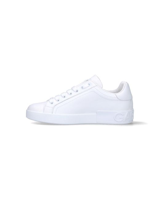 Dolce & Gabbana White Premium Leather Sneakers For for men