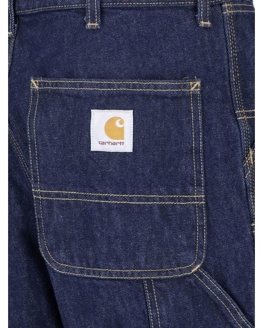 Carhartt Blue Straight Jeans "Double Knee" for men