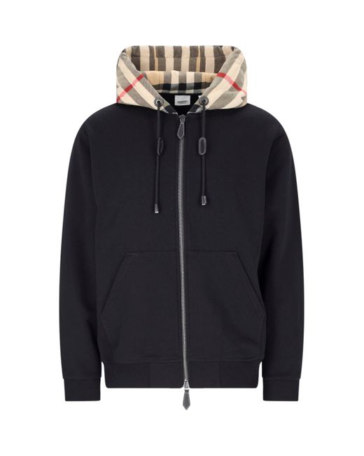 Burberry Blue Check Hoodie for men