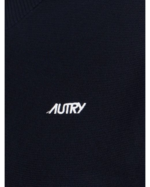 Autry Blue Viscose Blend Zip Sweatshirt