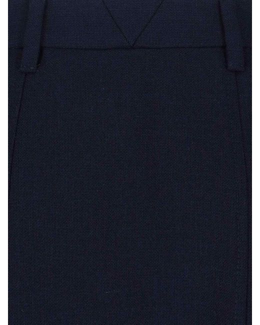 Prada Blue Virgin Wool Skirt