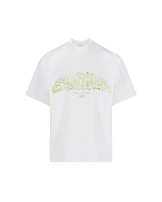 T-Shirt Stampa Usured di Balenciaga in White da Uomo