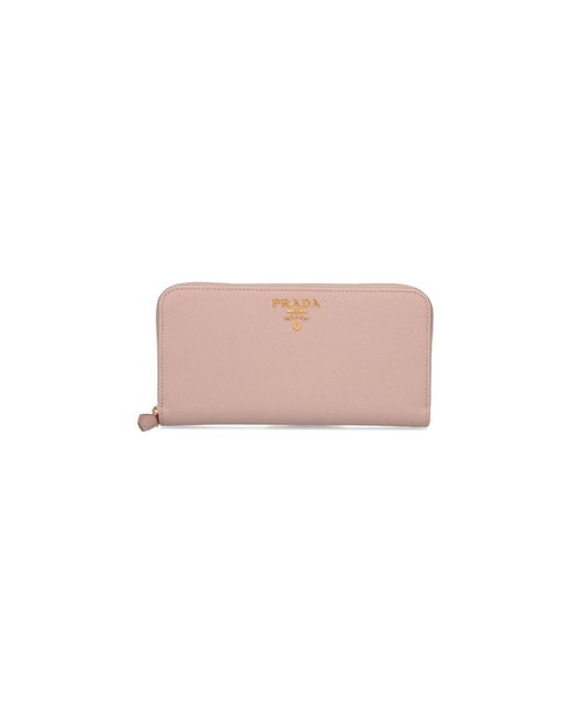 Prada Pink Large Leather Wallet "Saffiano"