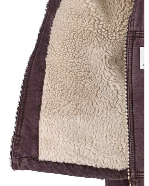 Carhartt Purple Mitch Double-Zip Lambskin Lining Jacket