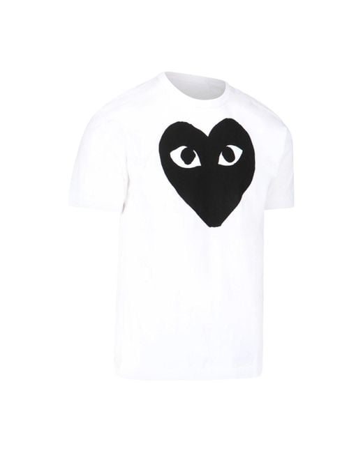 T-Shirt Stampa Cuore di COMME DES GARÇONS PLAY in Black