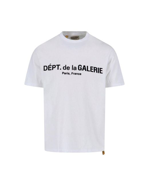 GALLERY DEPT. White Bold Logo Crew Neck T-Shirt for men