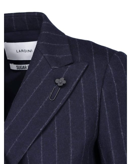 Lardini Blue Double-Breasted Wool Blazer