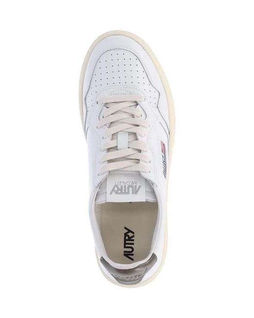 Autry White Low-Top Perforated Leather Sneakers for men