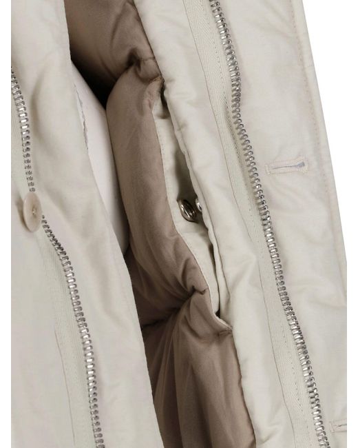 Lemaire White Neutral High Padded Collar Cropped Jacket