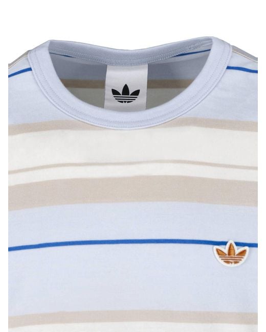 Adidas White Striped T-Shirt for men