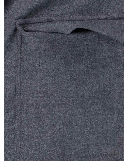 Cruna Blue Virgin Wool Shirt for men