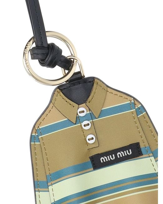 Miu Miu Metallic 'Rugby Shirt' Keyring Charm