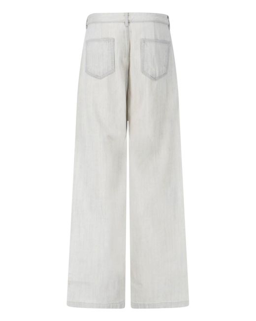 Rick Owens White Wide Jeans for men