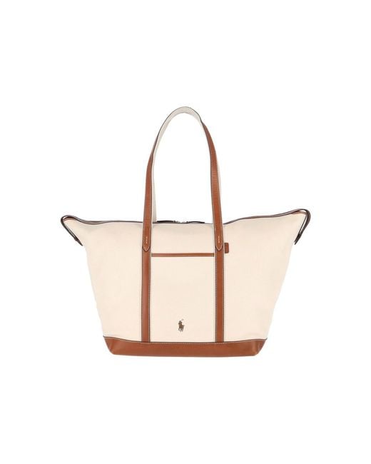 Polo Ralph Lauren Natural Medium Logo Tote Bag