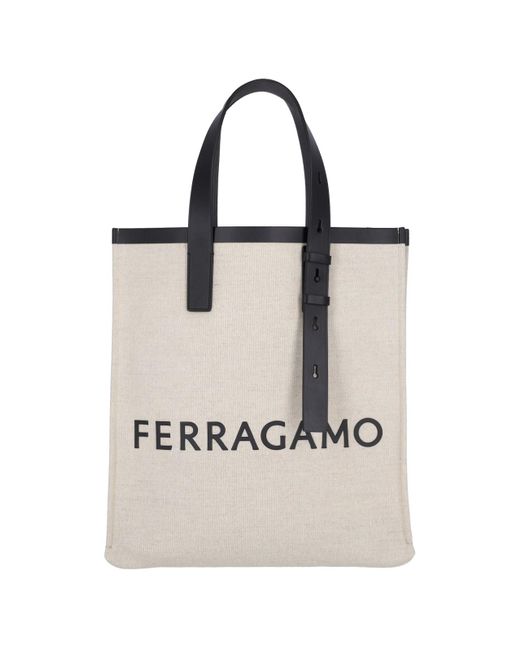 Ferragamo Natural Logo Tote Bag for men