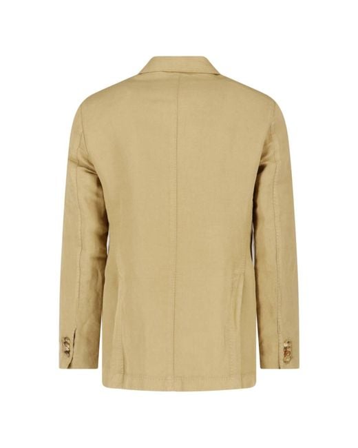 Boglioli Natural Double-Breasted Cotton Linen Suit for men