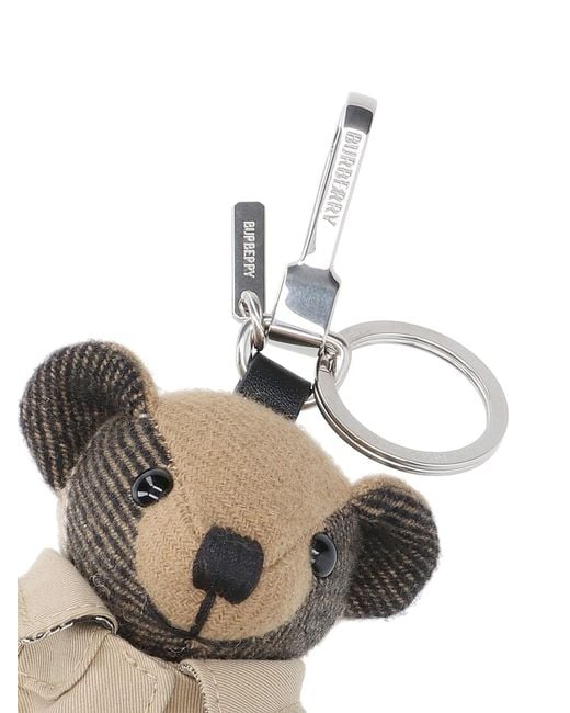 Burberry White 100% Cashmere Keychain