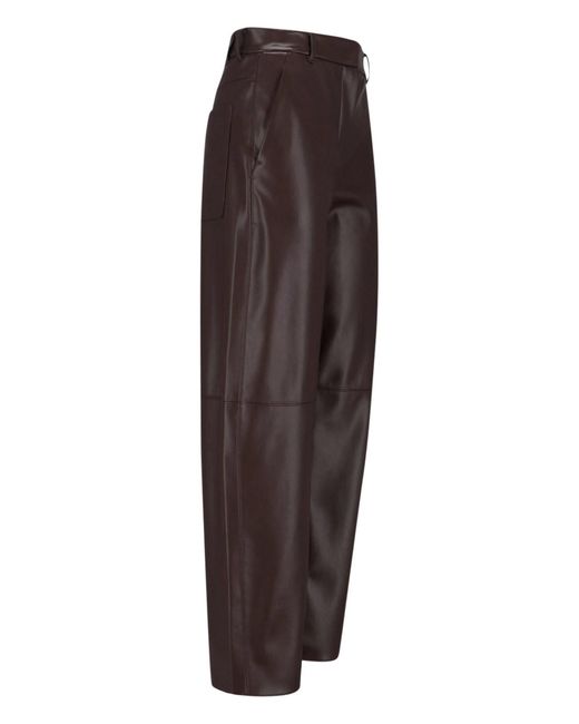 Max Mara Brown Eco-Leather Pants