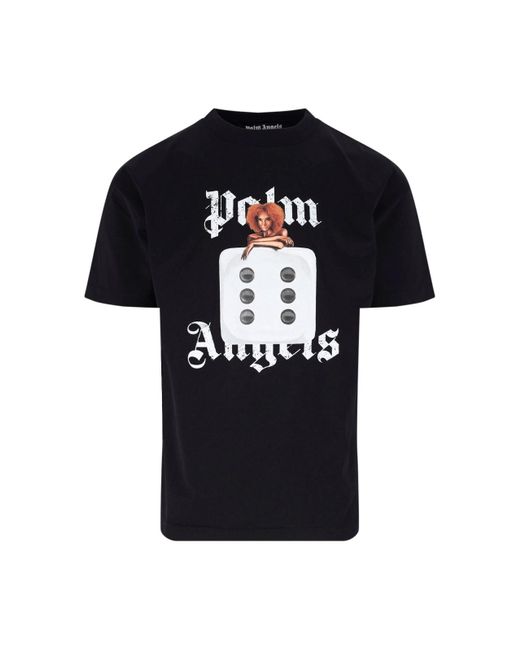 Palm Angels Black Holly Pin Up" T-Shirt for men