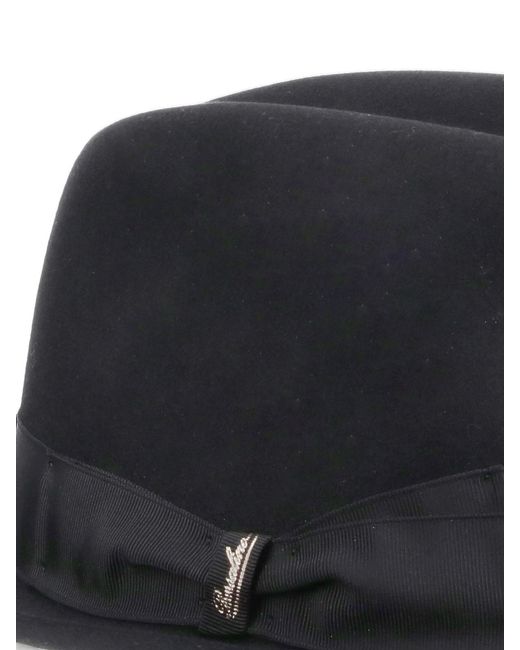 Borsalino Black 100% Felt Fedora Hat for men