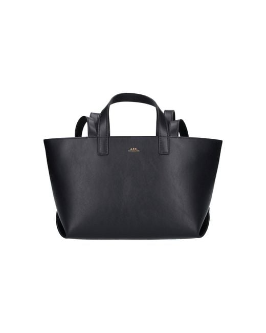 A.P.C. Blue Small Tote Bag "Le Drummer"