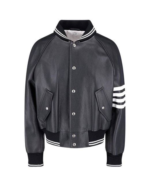 Thom Browne Black Leather Blouson for men