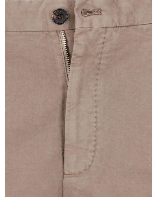 Incotex Gray Straight Cotton Trousers for men